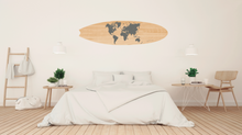 mapamundi  madera tabla de surf decoración